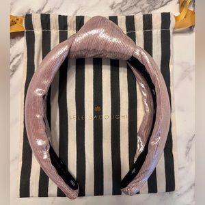 Lelesadoughi pink shimmer knotted headband